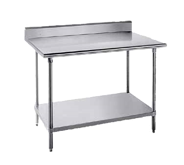 Advance Tabco KLG-363 36" Open Base Work Table with Undershelf, 5" Backsplash - 36"D / Galvanized