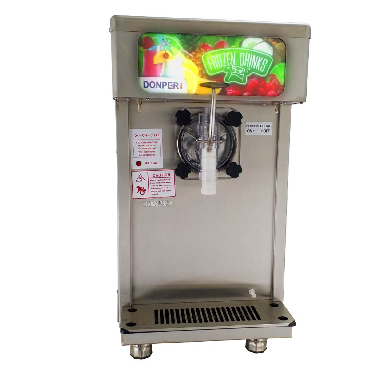 Donper USA XF124 Cylinder Type Frozen Drink Machine,Air Cooled w/19 qt. Hopper - 3/4hp-115V- Single