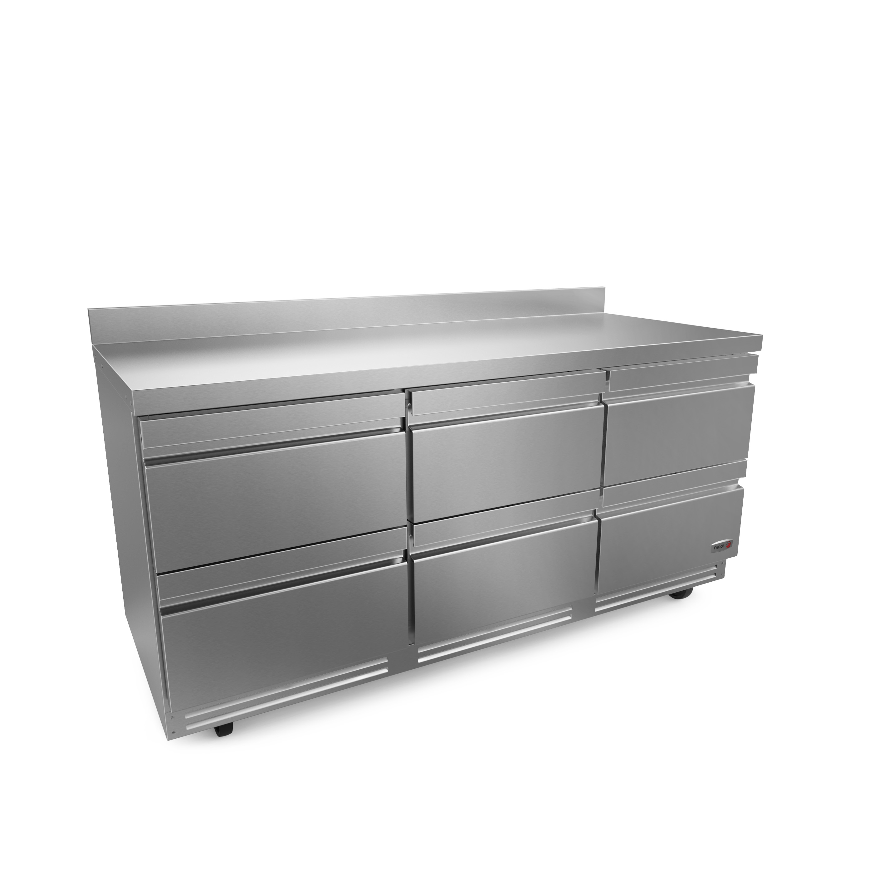 Fagor FWR72D6N 72 3Section Worktop Refrigerator w 6 Drawers 254 cu ft