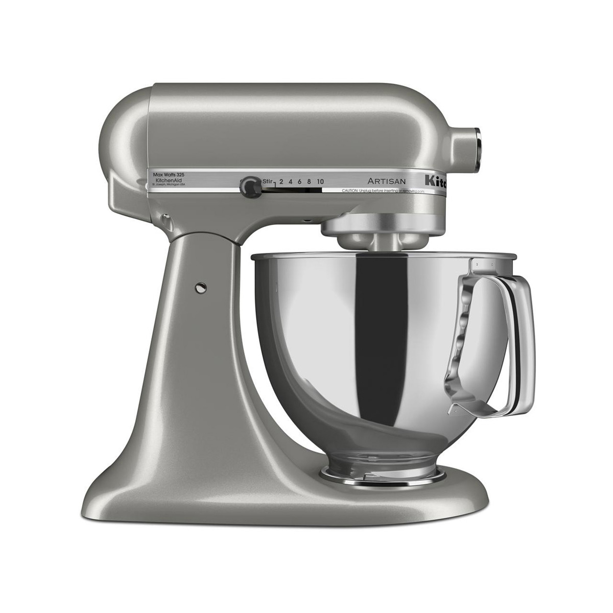 KitchenAid KSM150PSCU Artisan® Series 5-qt Tilt-Head Stand Mixer, 10-Speed, Contour Silver