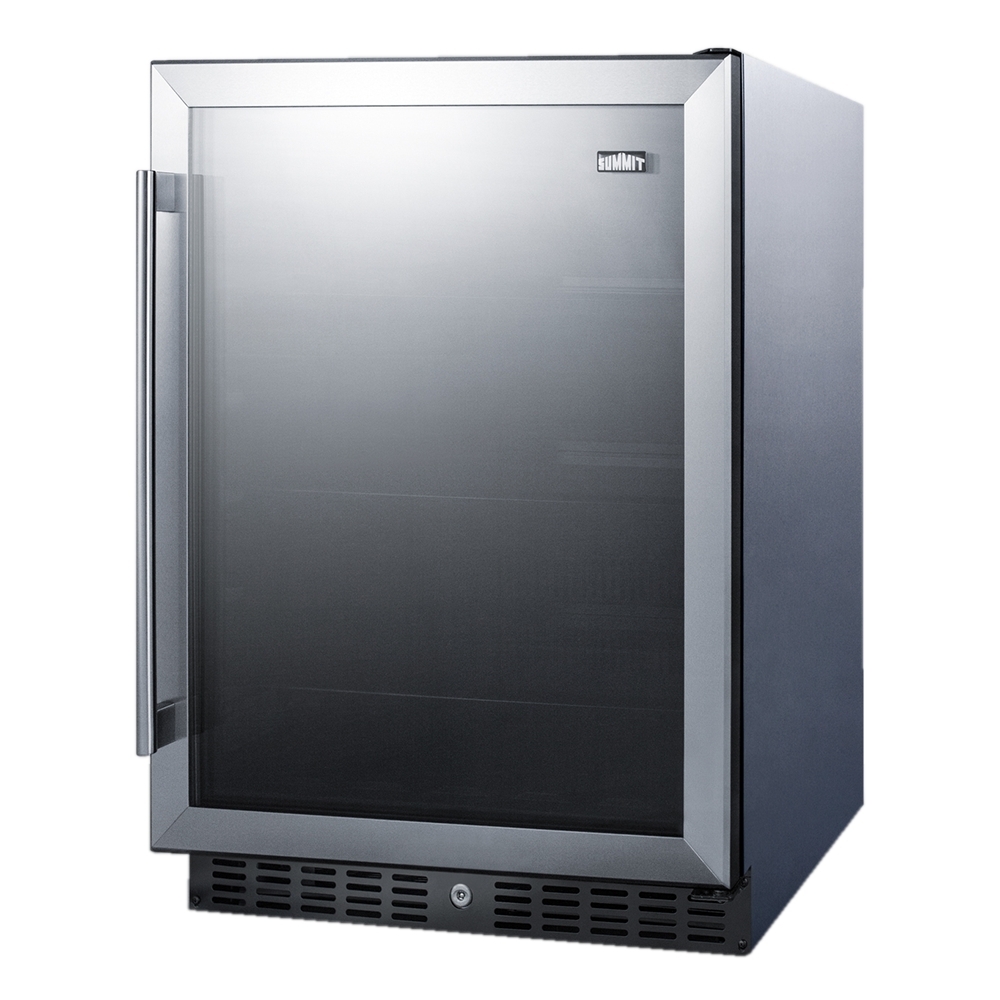 Summit AL57GCSS 24" Built-in Undercounter Glass Door Refrigerator in Stainless Steel, ADA compliant, 5 cu. ft.
