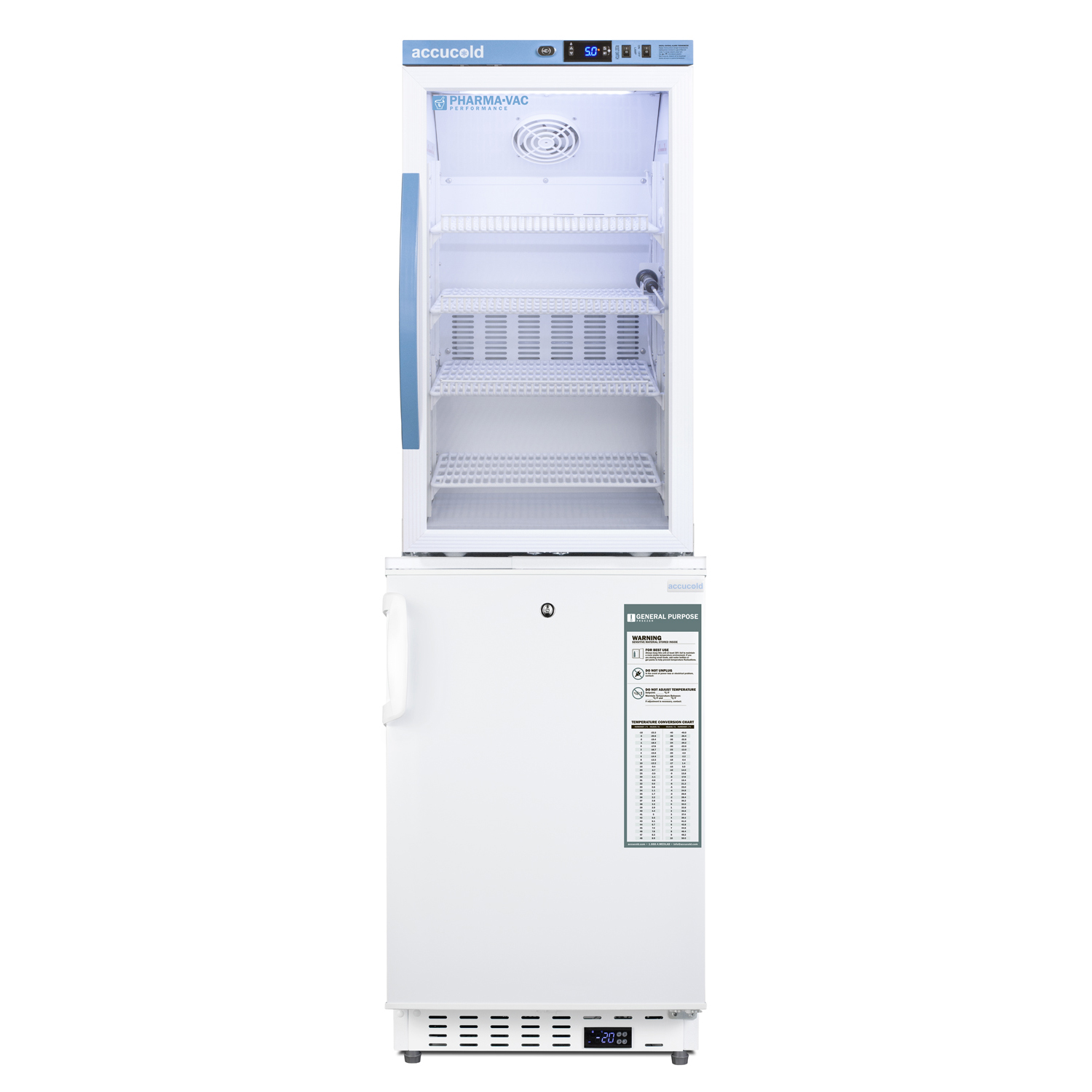 Accucold ARG3PV-ADA305AFSTACK 19" Undercounter Medical Refrigerator Freezer, 5.47 cu. ft.