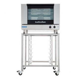 Moffat Turbofan E27M3 ON THE SK2731U STAND
Full Size Manual / Electric Convection Oven
on a Stainless Steel Stand