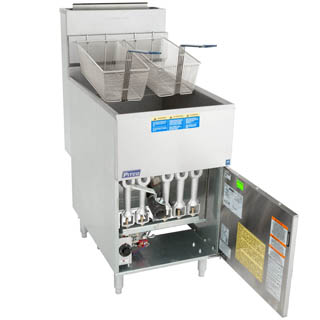 This Pitco 65C+S economy fryer has a rugged, welded tank with a smooth, peened finished, so it resists damage and can be cleaned up quickly,Chefs Deal's