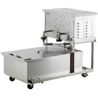 This Pitco P14 commercial fryer oil filtration system is exactly how you're going to do that with a construction of stainless steel in the pan, Chef's Deal'