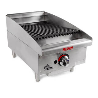 StarMax 6115RCBF Stainless steel 2.75-inch (70 mm) high tapered splash guard and large capacity water pan for easy cleanup, Chef's Deal'