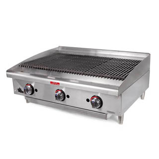 StarMax 6136RCBF Cool-to-the-touch stainless steel bullnose protects knobs and keeps work area comfortable, Chef's Deal'