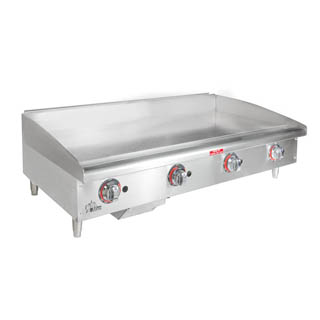 StarMax 636TF Griddle plate is 1” (2.54 cm) thick, 4-1/2”
        high tapered wrap-around stainless steel splash guard come standard,Chef's Deal