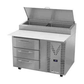 Victory VPPD46HC-3 Pizza Prep Table With Drawers, Chef's Deal