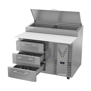Victory VPPD46HC-3 Pizza Prep Table With Drawers, Chef's Deal