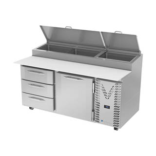Victory VPPD67HC-3 Pizza Prep Table With Drawers, Chef's Deal