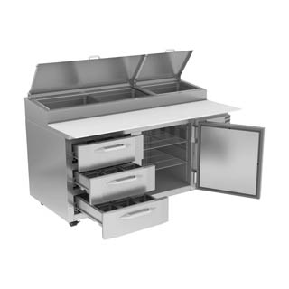 Victory VPPD67HC-3 Pizza Prep Table With Drawers, Chef's Deal
