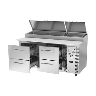 Victory VPPD67HC-4 Pizza Prep Table With Drawers, Chef's Deal