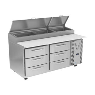 Victory VPPD67HC-6 Pizza Prep Table With Drawers, Chef's Deal