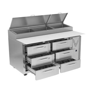 Victory VPPD67HC-6 Pizza Prep Table With Drawers, Chef's Deal