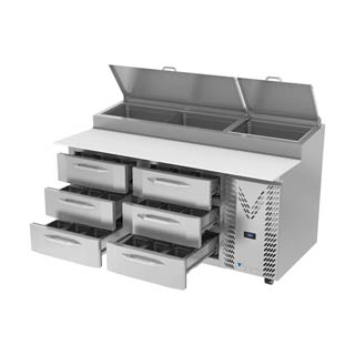 Victory VPPD67HC-6 Pizza Prep Table With Drawers, Chef's Deal
