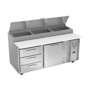 Victory VPPD72HC-3 Pizza Prep Table With Drawers, Chef's Deal