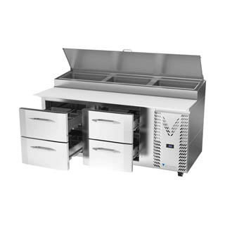 Victory VPPD72HC-4 Pizza Prep Table With Drawers, Chef's Deal