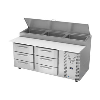 Victory VPPD72HC-6 Pizza Prep Table With Drawers, Chef's Deal
