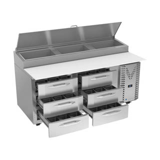 Victory VPPD72HC-6 Pizza Prep Table With Drawers, Chef's Deal