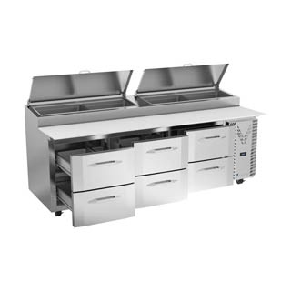 Victory VPPD93HC-6 Pizza Prep Table With Drawers, Chef's Deal