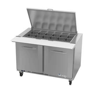 Victory VSP48HC-18B Sandwich Prep Prep Big Top Refrigerator, Chef's Deal