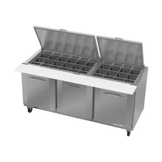 Victory VSP72HC-30B Sandwich Prep Prep Big Top Refrigerator, Chef's Deal