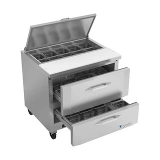 Victory VSPD36HC-10-2 Sandwich Prep Refrigerator With Drawers, Chef's Deal