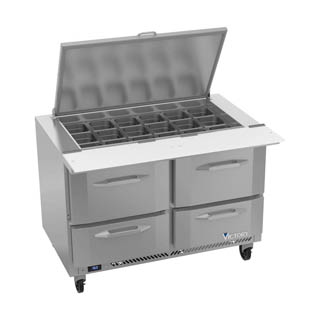 Victory VSPD48HC-18B-4 Sandwich Prep Refrigerator With Drawers, Chef's Deal