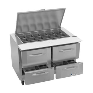 Victory VSPD48HC-18B-4 Sandwich Prep Refrigerator With Drawers, Chef's Deal