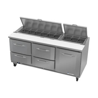 Victory VSPD72HC-18-4 Sandwich Prep Refrigerator With Drawers, Chef's Deal