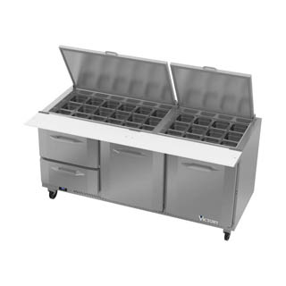 Victory VSPD72HC-30B-2 Sandwich Prep Refrigerator With Drawers, Chef's Deal