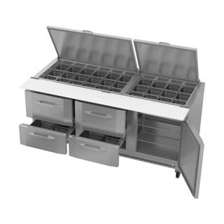 Victory VSPD72HC-30B-4 Sandwich Prep Refrigerator With Drawers, Chef's Deal