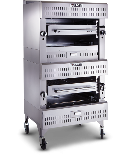 The Vulcan VIR1F Double Deck Gas Infrared Refrigerated Base Broiler, Chef's Deal