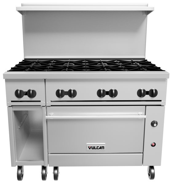 The Vulcan 48SS-8B Endurance Series Gas Restaurant Range StoveTop Burners With Standar Oven, Chef's Deal