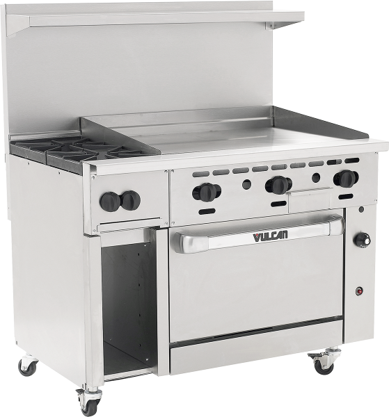 The Vulcan 48C-2B36GT Endurance Series Gas Restaurant 2 Open Burners / 36
      Griddle, Chef's Deal