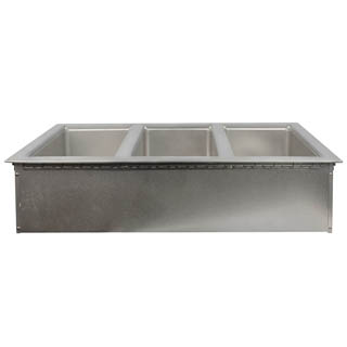 Wells MOD300 Series 12”x20” Three Well, Heavy Duty, Top Mount, Rectangular Drop-In Food Warmers,Chefs Deal's