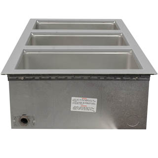 Wells MOD300 Series 12”x20” Three Well, Heavy Duty, Top Mount, Rectangular Drop-In Food Warmers, Chef's Deal'