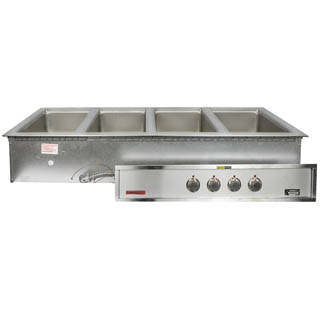 Wells MOD400 Series 12”x20” Four Well, Heavy Duty, Top Mount, Rectangular Drop-In Food Warmers, Chefs Deal's