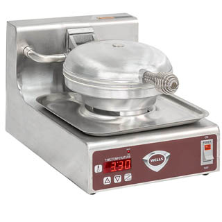 Wells WB-1E Single Classic American Waffle Maker w/ Cast Aluminum Grids, 900W, Chefs Deal's