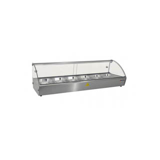 OMCAN 44-inch countertop display warmer
with double sliding doors