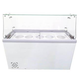 OMCAN 370 L CAPACITY ICE CREAM DIPPING
FREEZERS WITH FLAT SNEEZE GUARD