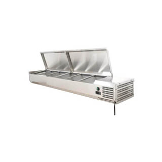 OMCAN REFRIGERATED TOPPING RAILS WITH STAINLESS STEEL COVER