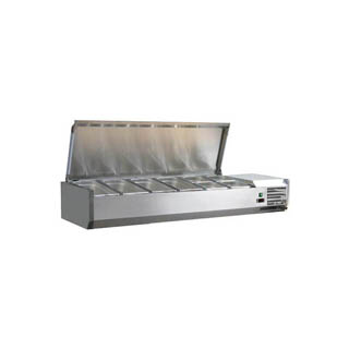 OMCAN REFRIGERATED TOPPING RAILS WITH STAINLESS STEEL COVER