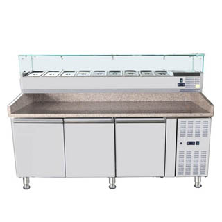 OMCAN REFRIGERATED TOPPING RAILS WITH SNEEZE GUARD